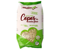 Copos de avena finos sin gluten, ecológicos MUESLI Up 400 g.