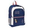 Mochila juvenil con doble compartimento y bolsillo portabotellas, color azul y blanco, Sport Style PRODUCTO ALCAMPO, 31x44x10cm.