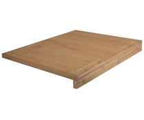 Tabla de cortar de madera bambú con borde de apoyo, 50x40x1,9cm ACTUEL.