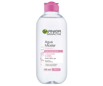 Agua micelar todo en uno, para todo tipo de pieles GARNIER Skin acitve 400 ml. Agua micelar todo en uno, para todo tipo de pieles GARNIER Skin acitve 400 ml.