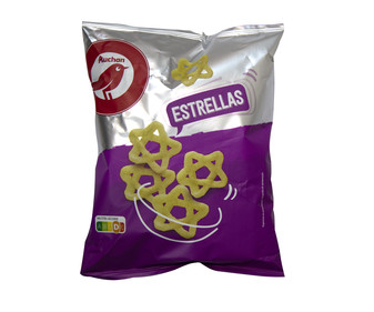 Snack de patata con forma de estrella PRODUCTO ALCAMPO bolsa de 50 g. Snack de patata con forma de estrella PRODUCTO ALCAMPO bolsa de 50 g.