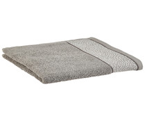 Toalla de tocador sostenible, 80% algodón 20% poliéster reciclado, densidad de 450g/m², color gris, ACTUEL.