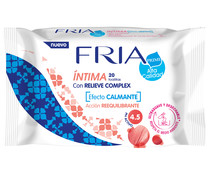 Toallitas para la higiene íntima con relieve complex y acción reequilibrante y calmante FRIA 20 uds.