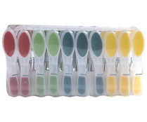 Set de 20 pinzas de tender de colores fabricadas en plástico bimaterial, ACTUEL.