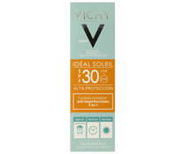 Crema solar facial, para pieles sensibles y con factor de protección 30 (alto) VICHY 30 ml.