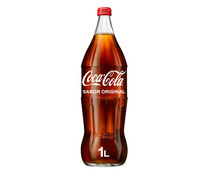 Refresco de cola COCA COLA botella vidrio 1 l.