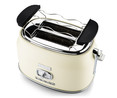 Tostador WESTINGHOUSE WKTT857WH cream vintage, 2 ranuras extra anchas, 6 niveles de tostado, exterior de acero inoxidable.