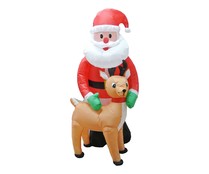 Muñeco inflable Santa con reno 150 centímetros exterior, ACTUEL.