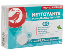 Limpiador de prótesis dentales 4 en 1 con sabor a menta fresca PRODUCTO ALCAMPO 36 uds.