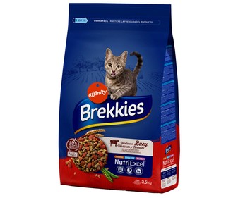 Alimento para gatos seco con buey, verduras y cereales BREKKIES 3,5 kg