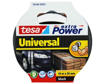 Tesa Extra Power universal cinta adhesiva americana reforzada para reparar fijar agrupar reforzar sellar negra 10 recarga 10m x 50mm 10mx50mm