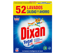 Detergente en polvo Total 3+1 DIXAN, 52 lavados 2,574 Kg.