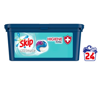Detergente en cápsulas para ropa SKIP ULTIMATE 24 uds. 648 g. Detergente en cápsulas para ropa SKIP ULTIMATE 24 uds. 648 g.