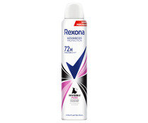 Desodorante en spray para mujer con protección anti-transpirante y anti-olor REXONA Active protection invisible pure  200 ml.