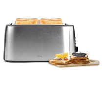 Tostador QILIVE Q.5718, 2 ranuras largas, tostado regulable, bandeja recogemigas.