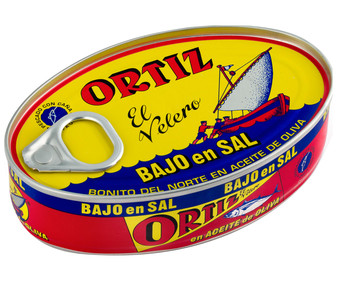 Bonito del norte en aceite de oliva con contenido reducido en sal ORTIZ 82 g. Bonito del norte en aceite de oliva con contenido reducido en sal ORTIZ 82 g.