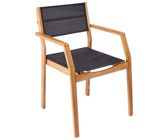 Silla de jardín con brazos de madera, GARDEN STAR ALCAMPO. Silla de jardín con brazos de madera, GARDEN STAR ALCAMPO.