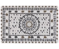 Fuente rectangular 30x20cm. fabricada loza con diseño en mosaico en tonos naturales, Barroc Elite LA MEDITERRÁNEA.