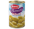 Aceitunas verdes rellenas de anchoa con un 70% menos de sal SERPIS Benefit lata de 130 g.