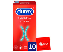  Preservativos lubricados finos, para una mayor sensibilidad DUREX Sensitivo slim fit 10 uds.