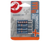 Pack de 8 pilas alcalinas AAA, LR03, 1,5V, PRODUCTO ALCAMPO High Performance.