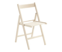Silla plegable de madera de haya de color blanco, SILLA.