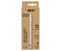 Boligrafo Cristal Renew tinta azul + 2 recambios, BIC.