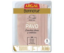 Pechuga de pavo cocida y cortada en finas lonchas BONNATUR de Argal 115 g. Pechuga de pavo cocida y cortada en finas lonchas BONNATUR de Argal 115 g.