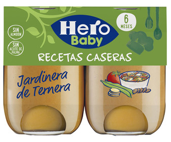 Tarrito de ternera a la jardinera, a partir de 6 meses HERO BABY Recetas caseras 2 x 190 g. Tarrito de ternera a la jardinera, a partir de 6 meses HERO BABY Recetas caseras 2 x 190 g.