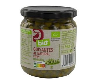 Guisantes al Natural ALCAMPO ECOLÓGICO Frasco de 215 g. Guisantes al Natural ALCAMPO ECOLÓGICO Frasco de 215 g.