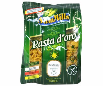 Pasta Conchigliette sin gluten (no contiene glutén, trigo, leche, levadura, sal y soya) SAM MILLS, 500 gr. Pasta Conchigliette sin gluten (no contiene glutén, trigo, leche, levadura, sal y soya) SAM MILLS, 500 gr.