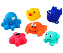 6 Animales de goma de colores para baño, ONE TWO FUN ALCAMPO. 6 Animales de goma de colores para baño, ONE TWO FUN ALCAMPO.