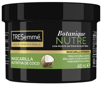 Mascarilla nutritiva y fortalecedora con aceite de coco y aloe vera TRESEMMÉ Botanique 685 ml.