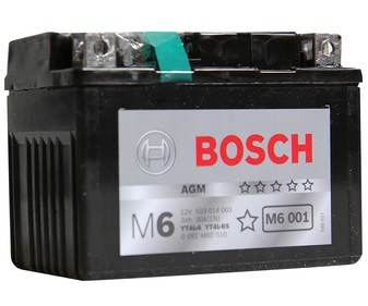 Batería de moto de 12v y 3 Ah, con potencia de arranque de 30 Amperios y medidas de 114x71x86 milímetros BOSCH M6002. Batería de moto de 12v y 3 Ah, con potencia de arranque de 30 Amperios y medidas de 114x71x86 milímetros BOSCH M6002.