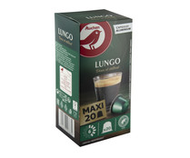 Café Lungo en cápsulas, intensidad 6 PRODUCTO ALCAMPO 20 uds. 104 g.