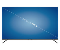 Televisión 147,32 cm (58") LED QILIVE 58UA211B 4K, SMART TV, WIFI, TDT T2, USB reproductor, 3HDMI, 60HZ.