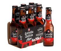Cervezas mini ESTRELLA GALICIA ESPECIAL pack 6 botellas x 20 cl. 