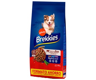 Comida para perros a base de buey verduras y cereales BREKKIES 15 kg. Comida para perros a base de buey verduras y cereales BREKKIES 15 kg.