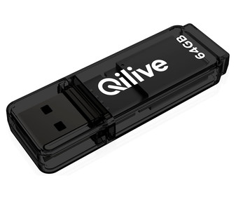 Memoria USB 64GB QILIVE Q.815, Usb 2.0, color negro. Memoria USB 64GB QILIVE Q.815, Usb 2.0, color negro.