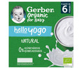 Postre lacteo infantil ecológico, sabor natural, a partir de 6 meses GERBER Organic 4 x 90 g.