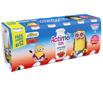 Leche fermentada con Lcasei y sabor a fresa ACTIMEL de Danone 12 x 100 g. Leche fermentada con Lcasei y sabor a fresa ACTIMEL de Danone 12 x 100 g.