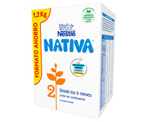 Leche (2) de continuación a partir de los 6 meses NATIVA de Nestlé 1200 g.