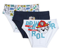 Lote de 3 calzoncillos slip para niño PATRULLA CANINA, talla 6/8. Lote de 3 calzoncillos slip para niño PATRULLA CANINA, talla 6/8.