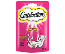 Snacks para gatos y gatitos a base de buey CATISFACTIONS 60 g.