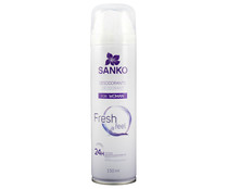 Desodorante en spray para mujer con protección anti olor y anti transpirante hasta 24 horas SANKO 150 ml.