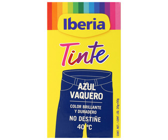 Tinte para ropa de color azul vaquero (permite teñir a baja temperatura 40ª) IBERIA 1 ud. Tinte para ropa de color azul vaquero (permite teñir a baja temperatura 40ª) IBERIA 1 ud.