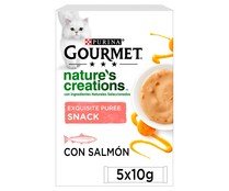Snack gatos con salmón PURINA GOURMET NATURE CREATIONS 5 x 10 g.