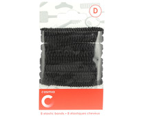 Gomas elásticas clásicas de tamañó medio y color negro COSMIA 8 uds.