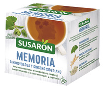 Infusión ginkgo biloba y ginseng siberian SUSARON MEMORIA 10 uds. 13 g.