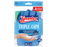 Guantes de látex y algodón especial baños talla mediana triple capa 7-7 1/2 SPONTEX 1 par